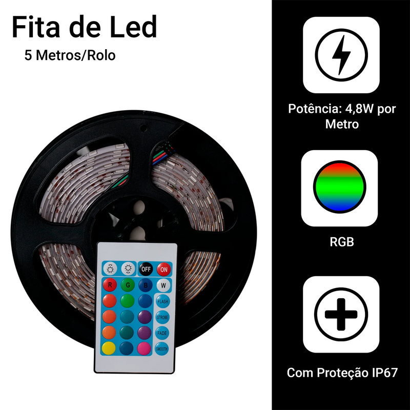 Fita Led RGB 5 Metros